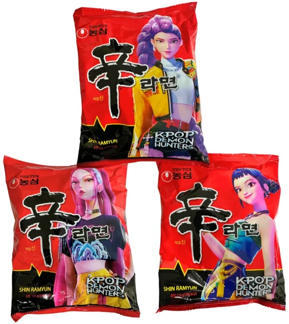 3PK KPOP DEMON Hunters SHIN Ramyun Ramen Huntrix Rumi Zoey Mira Golden ...