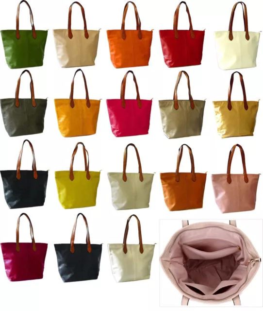 Ladies Faux Leather Designer Tote Bag Shoulder Womens Handbag Shopping Work Bag