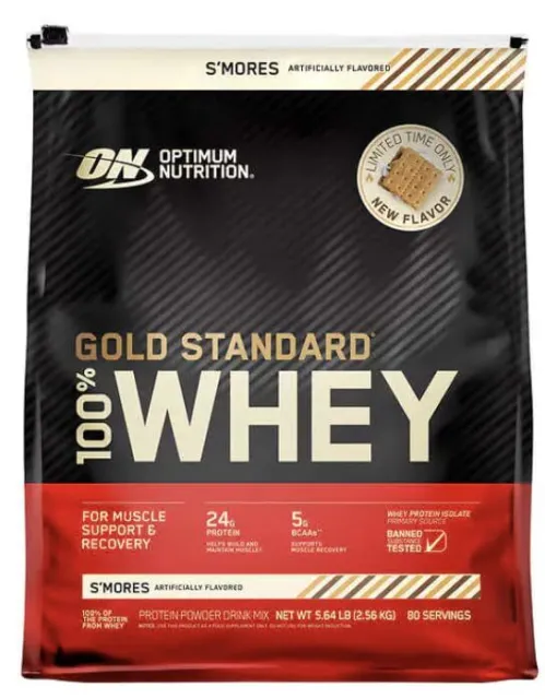 Optimum Nutrition Gold Standard 100% Whey Protein Powder, S'More Flavor, 5 Pound