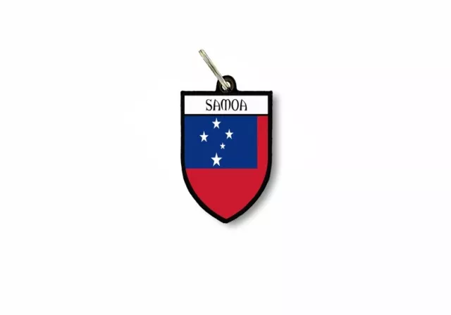 keychain key chain ring flag national souvenir shield samoa