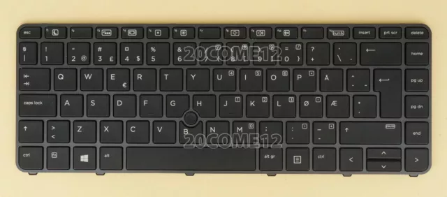 For HP Elitebook 745 G3 745 G4 840r G4 846r G4 keyboard Backlit Norwegian Black