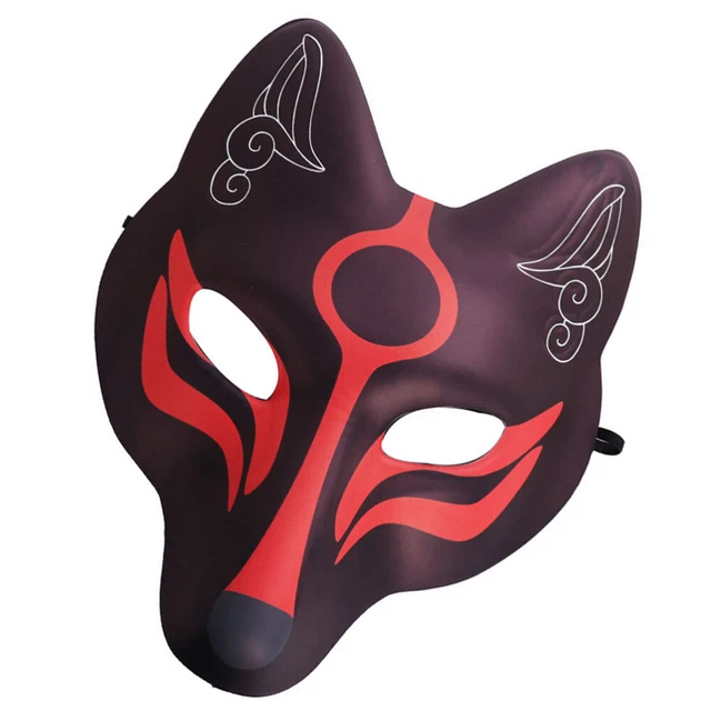 Maschere mezza viso volpe Fuchs Eva kabuki giapponese- nero