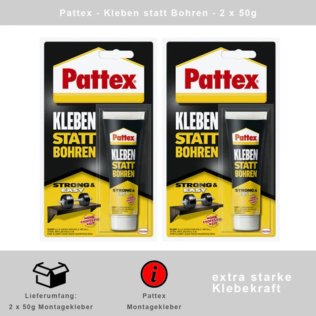 Adhesivo Pegar en lugar de Agujerear 2 X 50g - Extra Fuerte - Blanco - De Henkel