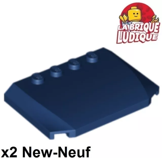 LEGO 2x Wedge 4x6x2/3 Triplo Curvo Tetto Cofano Blu Scuro / Dark Blu 52031 Nuovo