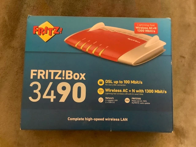 Fritz Box 3490 Router/Hub excellent condition complete with cables.