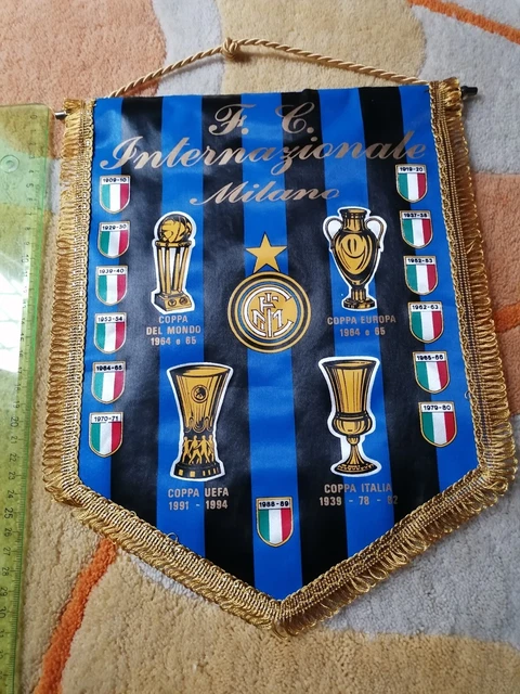 Fanion GAGLIARDETTO CALCIO Vintage Années 80 - INTER CLUB IVREA - 26x40
