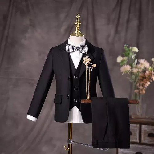 Abito da sposa ragazzi bambini gilet Jakcet pantaloni 3 pezzi set compleanno formale prestazioni