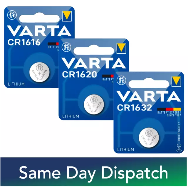 Varta CR1616 CR1620 CR1632 3V Coin Cell Lithium Batteries - Pack of 1