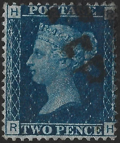 Great Britain 1858-76 QV  2d Deep Blue  SG.47  Cat.£30  Letters RH