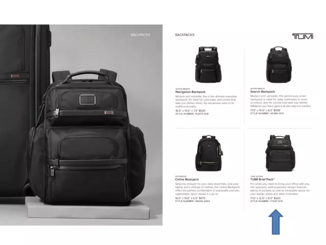 Tumi Alpha Brief Pack Men's Backpack - NEW-FREE SHIPPING