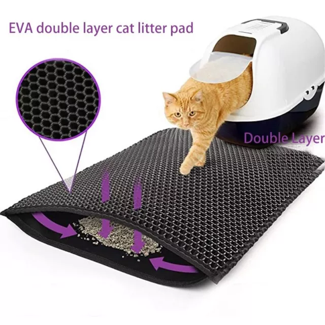 Alfombra de arena impermeable para mascotas gatos doble capa caja de arena antideslizante