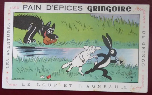 Buvard - Pain D'épices Gringoire - Le Loup Et L'agneau - La Fontaine - Coq