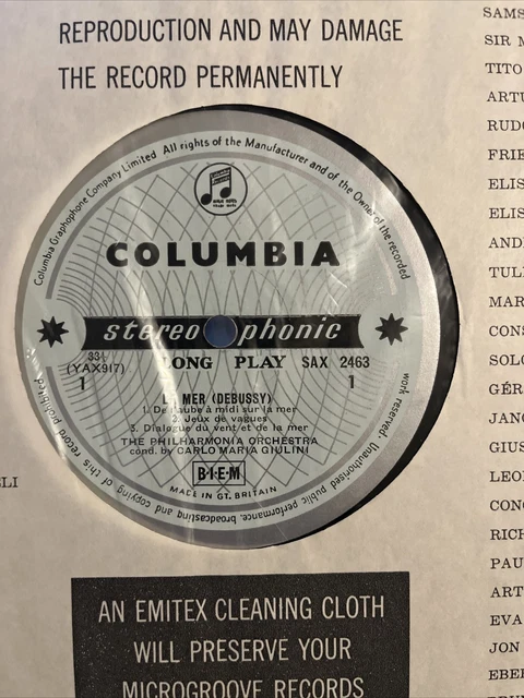 Debussy La Mer & Nocturnes Giulini, Columbia Stereo BLUE/SILVER SAX 2463 RARE Debussy La Mer & Nocturnes Giulini, Columbia Stereo BLUE/SILVER SAX 2463 RARE