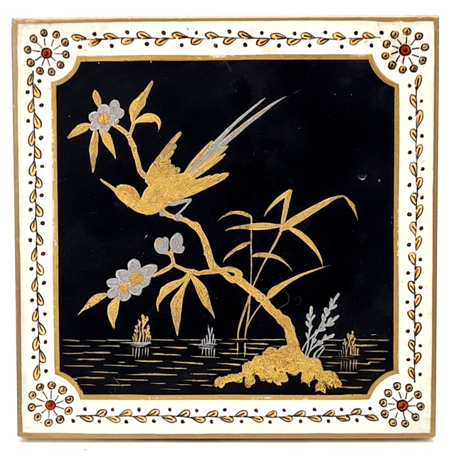 Superb Hand-Painted Aesthetic Japonesque Style Tile by Minton C1880 AE8