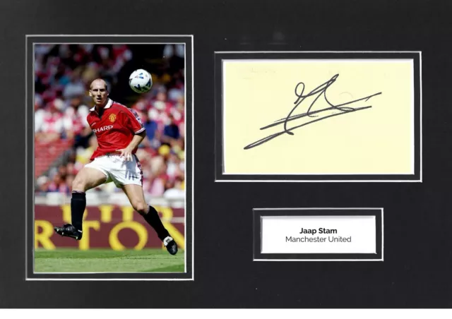Jaap Stam Hand Signed 12x8 Photo Display Manchester United Autograph COA
