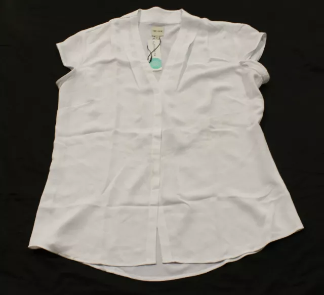 Nic + Zoe Women's Cap Sleeve V-Neck Day To Night Blouse BE5 White Large