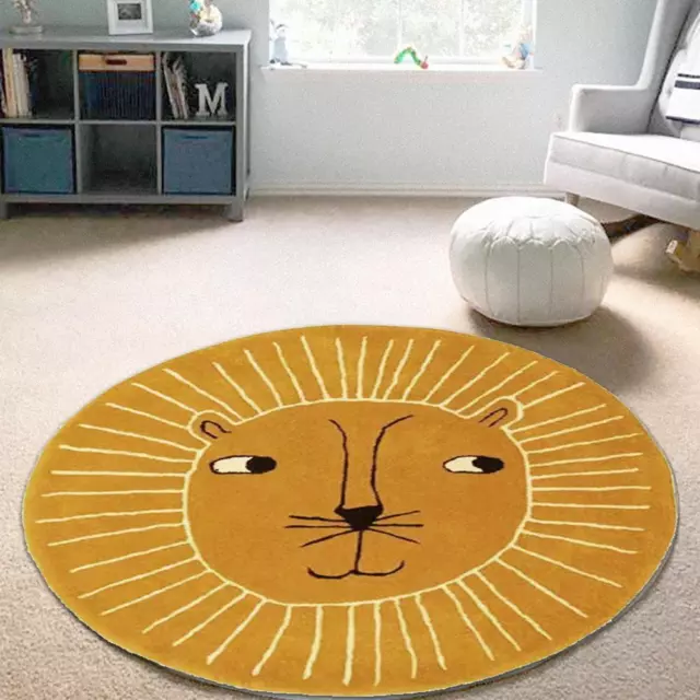 Tappeto da pavimento grande rotondo LEONE bambini asilo nido sala giochi decorazione sala giochi L2A3
