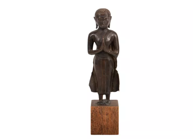 Thailand 17. Jhd. Eine Antike Ayuthia Bronzefigur eines buddhistischen Mönchs