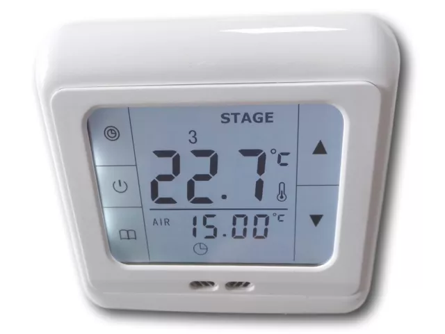 Thermostat Numérique Ecran Tactile Ambiant Chauffage par le Sol #832 LCD Blanc