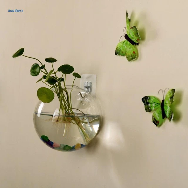 Glass Vase Wall Hanging Hydroponic Terrarium Fish Tanks Potted Plant Flower Pot