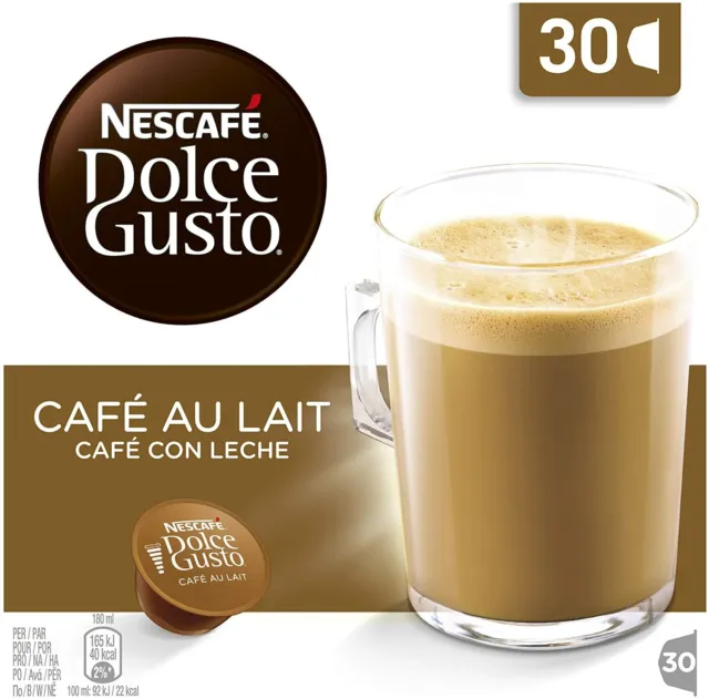 NESCAFÉ Dolce Gusto Café Au Lait Coffee 30 Pods x Pack of 3 Total 90 Capsules
