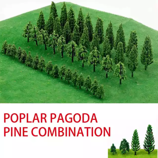 50x Miniature Trees Train Model Railroad Wargame Scenery Landscape Scale GreenSu
