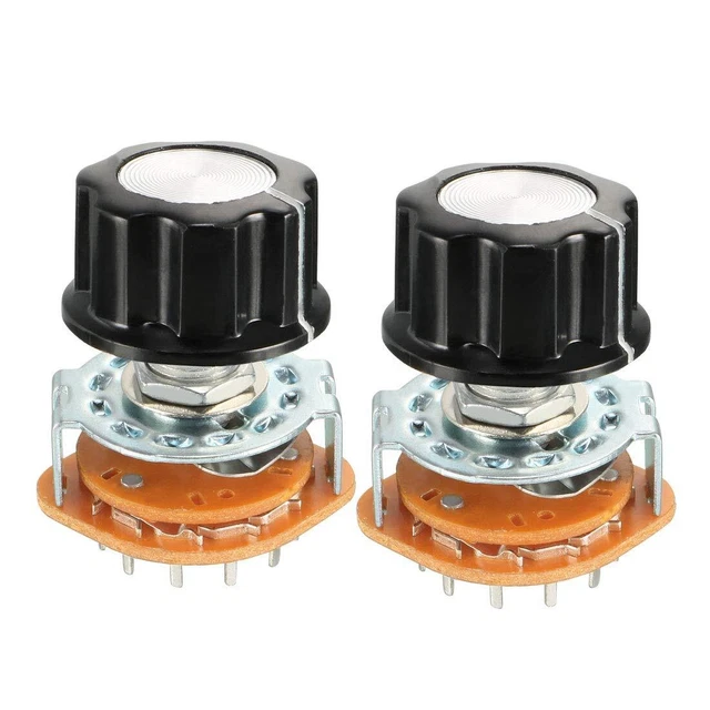3P4T 3 Pole 4 Throw Single Deck Band Channel Rotary Switch Selector wi...