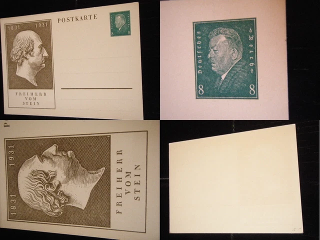 Postkarte Friedrich Ebert Freiherr vom Stein 1931 Karte Ganzsache Briefmarke
