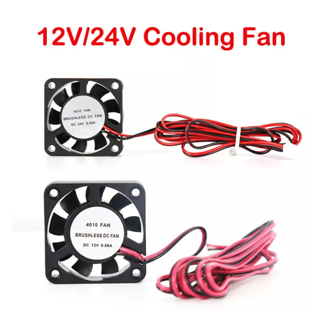 1PCS 4010 40X40X10mm Brushless Cooling Fan Cooler 0.06A 12V /24V DC 2 Pin New