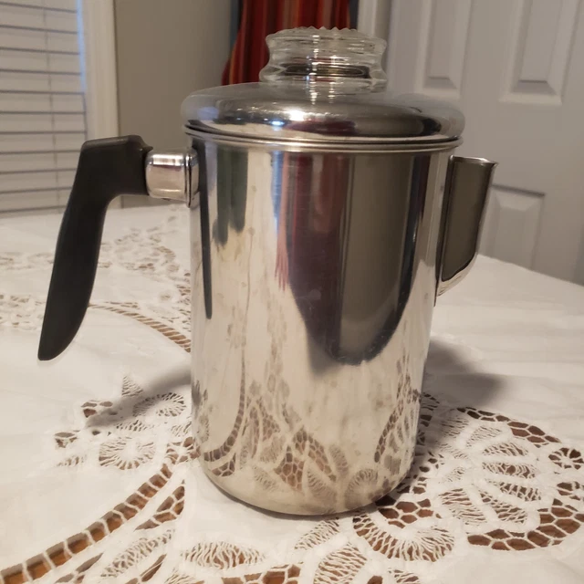 VTG Flint Ware Ecko 8 cup Stove Top Coffee Percolator Stainless Steel VTG Flint Ware Ecko 8 cup Stove Top Coffee Percolator Stainless Steel