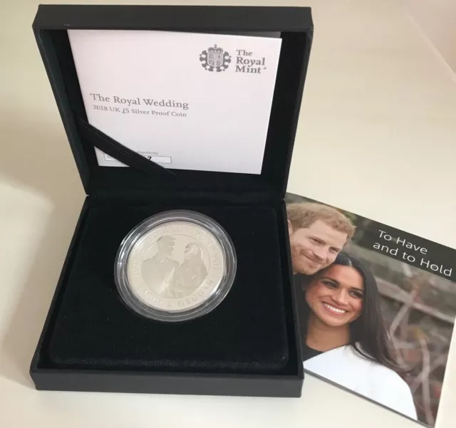 2018 de Plata Prueba Boda Real Cinco 2.3kg Moneda en Caja COA