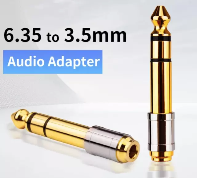 Klinken Adapter 3,5 mm Klinke Aux In Buchse auf 6,35 mm Stecker Kupplung Audio