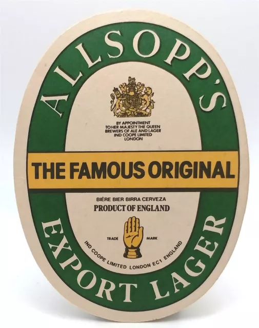 Allsopp & Sons Brewery Export Lager Beer Coaster-United Kingdom-IR15