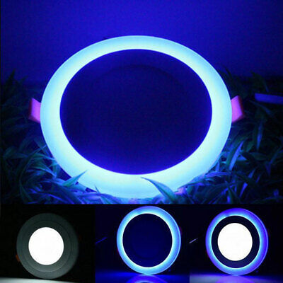 Recessed 9W LED Ceiling Light Flat Panel Downlight Round Blue Lamp Edge Lit