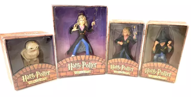 Lot of 4 Vintage Harry Potter Christmas Ornaments with Boxes Kurt S Adler 2000