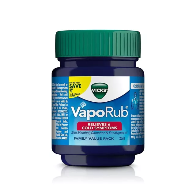 Vicks VapoRub Pommade toux analgésique toux poitrine gorge 25 ml