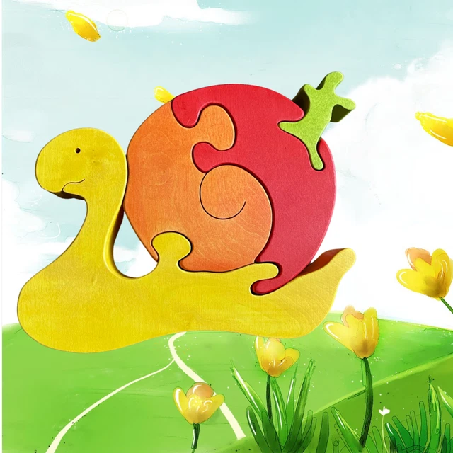 Wooden Jigsaw Puzzle for toddler Animal Educational Toy Montessori, 3D puzzle