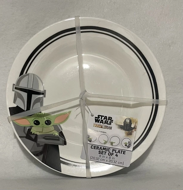 Disney Star Wars Mandalorian 8” In Plates The Child Baby Yoda Grogu Set Of 4
