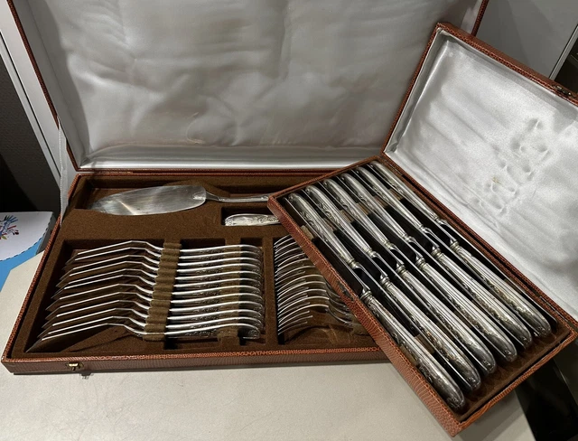 Silver Metal Fish Service Table Knife 38 Piece Marly Style Menage 2