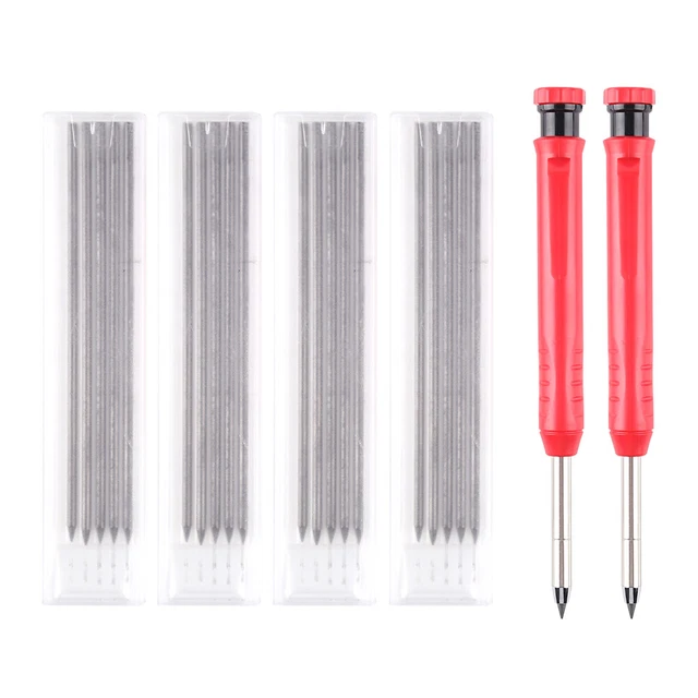 Built-in Sharpener Carpenter Pencil with 24 Refill Woodworking Lead Pen Tools