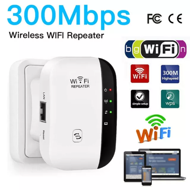 WiFi Signal Extender Repeater Wireless Range Booster 300Mbps Router-N 802.11 AU