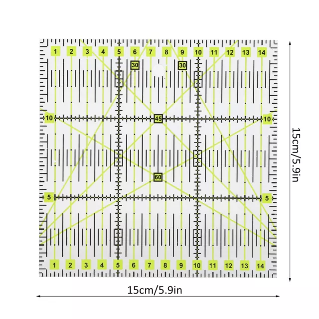 Acrylic Quilters' Ruler Grid Lines Clear Quilting Sewing Ruler NEW