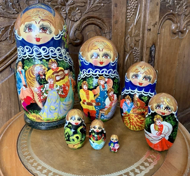 Poupées Russes Matriochkas YAKELUS - 10 Pièces En Bois Peint Main - Cadeau Jouet Traditionnel