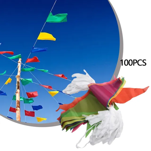 50M TRIANGLE MULTICOLORE Drapeaux Bunting Banner Pennant Festival Outdoor  Decor EUR 9,70 - PicClick FR
