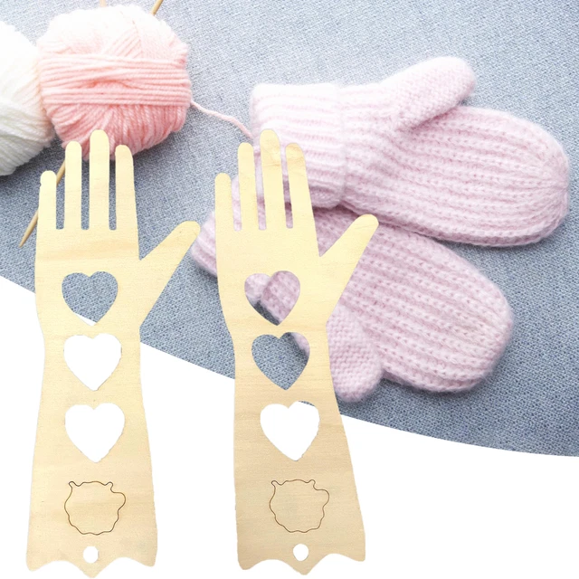 2 piezas/juego de guantes de punto modelos antideformados madera sin pintar puños