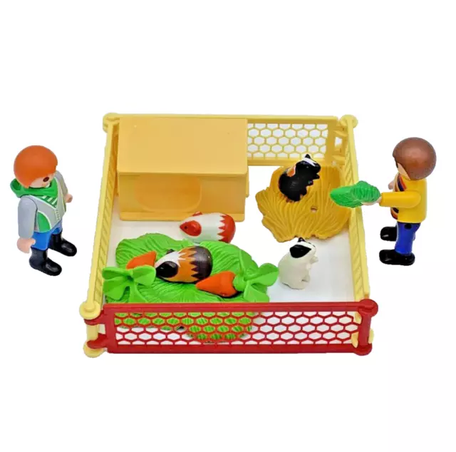 Playmobil Figur Meerschweinchen Bauernhof Zoo mit zwei Kindern Streichelzoo