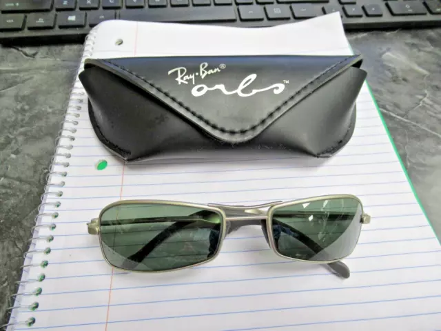 NOS B&L USA Ray Ban 54mm W2024 Orbs Axis Matte Silver Sunglasses Early 90s Rare!