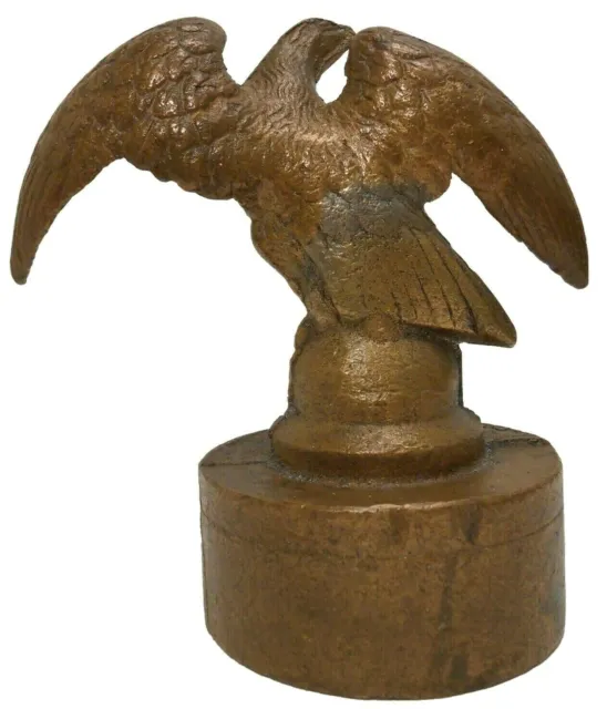 Early 20Th C American Vint Solid Hvy Cast Brass Eagle W/Spread Wings Paperweight