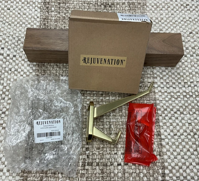 Rejuvenation Hardware Blake Aged Brass Double Hook C5137 Pottery Barn