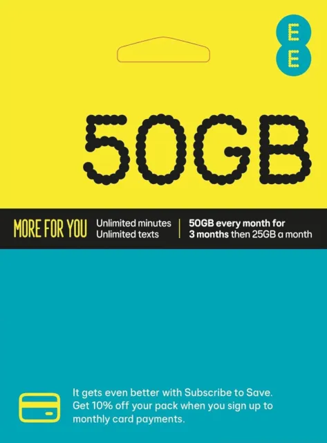 50 GB di dati (6 mesi Internet) tre dati mobili per l'Europa UE USA si adatta a tutti i dispositivi